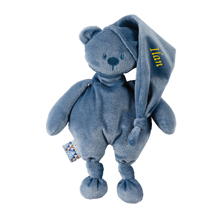  lapidou peluche ours bleu foncé 30 cm 